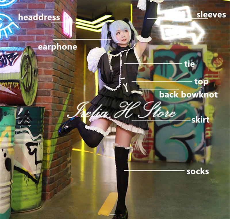 女性のための黒のロリータドレス,フェミニンなハロウィーンの衣装,lolita coffic,在庫あり