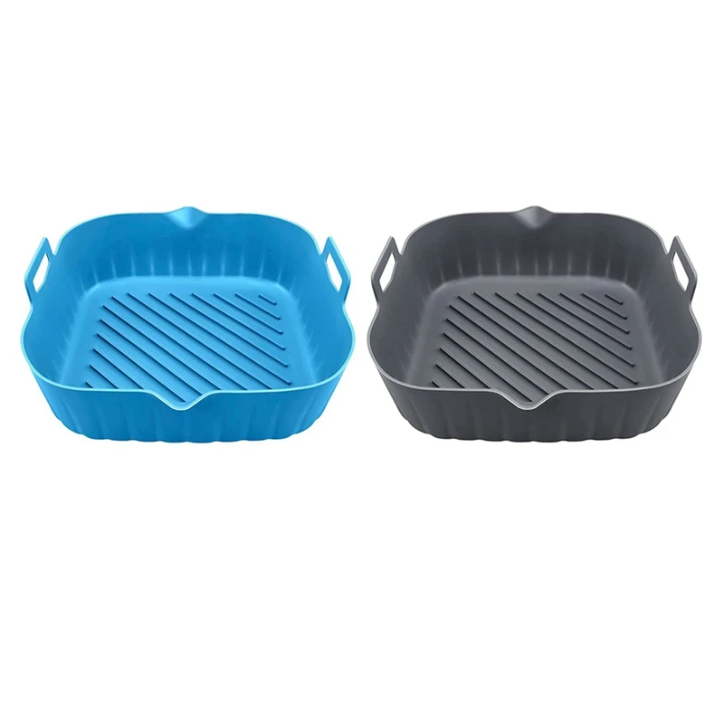 

2 Pcs Large Air Fryer Silicone Liner Pot Reusable Air Fryer Liners Mats Bowl Multi-Function Barbecue Mat