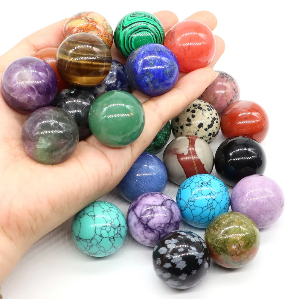 25mm Crystal Ball Natural Stones Healing Gemstones Amethyst Quartz Sphere Energy Meditation Globe Massage Balls Home Decor Gifts