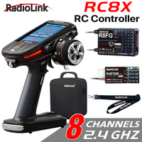 Radiolink RC8X 8CH 2.4G RC Transmitter and R8FG R4FGM Gyro Receiver 4.3inch IPS Touch Screen RC Remote Radio Controller