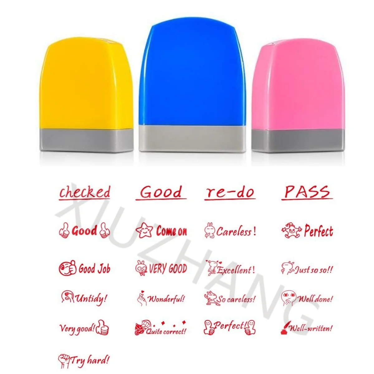 Automatic Self-Inking 'Well Done' 'Great Teacher' Stamp for Classroom Fun Personalized Teacher Ink Stamp for Grading Office