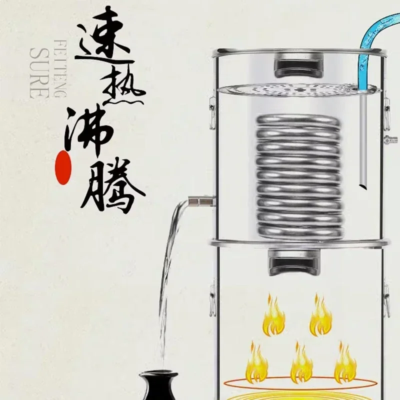6/15/25L الكحول تخمير المقطر لتقوم بها بنفسك جهاز Moonshine الفولاذ المقاوم للصدأ لا يزال ويسكي البيرة براندي الأجهزة المنزلية