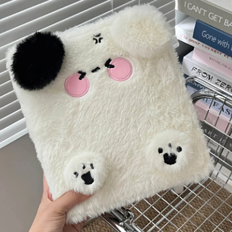 Plush Dog & Cat A6 Loose-leaf Binder with 4 Grid Pages Cute Animal Card Album for Kpop Cards & School Stationery view 4