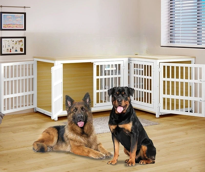 Indoor simple three-door dog cage furniture can be stored and placed