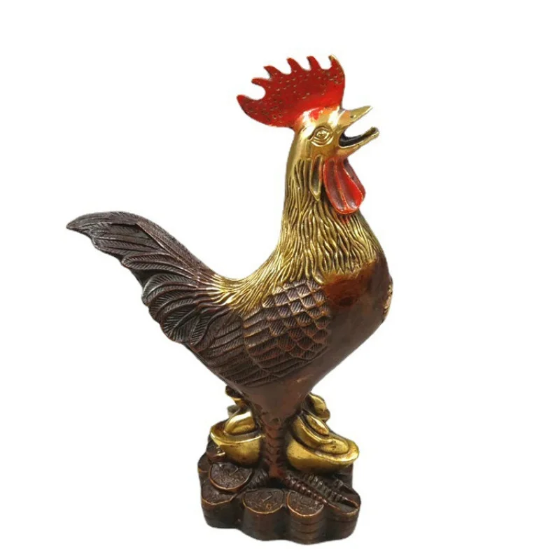 Koleksi Grosir Pabrik Kerajinan Antik Perunggu Antik Antik (Ornamen Ayam EMAS Aliran Kuningan).