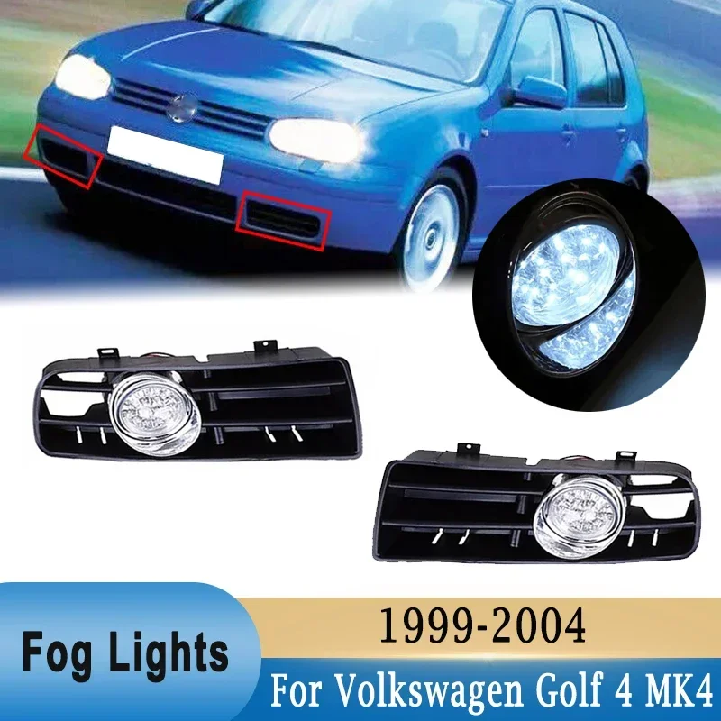 

Fog Lights for Volkswagen Golf 4 MK4 1999-2004 Modified Fog Light LED White Light Front Driving Lamp with Wiring Harness