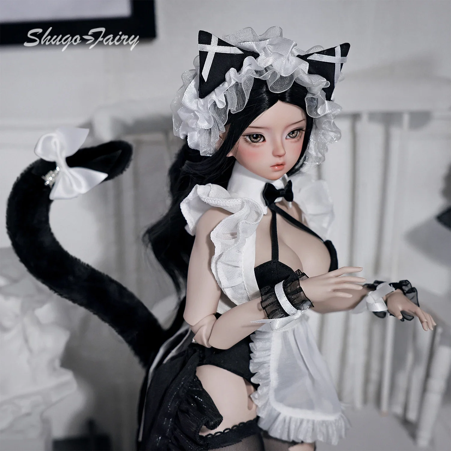 

ShugaFairy Joan Bjd Doll 1/4 Big Chest Comic Style Cat Maid Servant Girl Joint Body ACGN Gift Japanese Manga Movable BJD Dolls