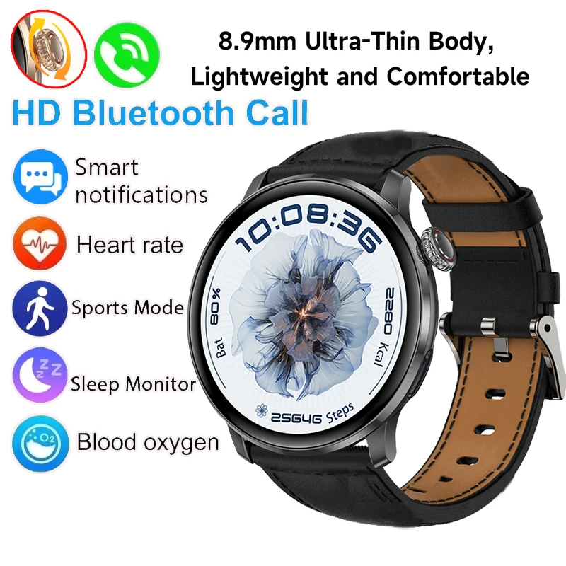

GEJIAN Ultra-thin Smart Watch 8.9mm Ultra Thin Body Lightweight Comfortable GPS Trajectory Blood Oxygen Monitoring Smartwatches