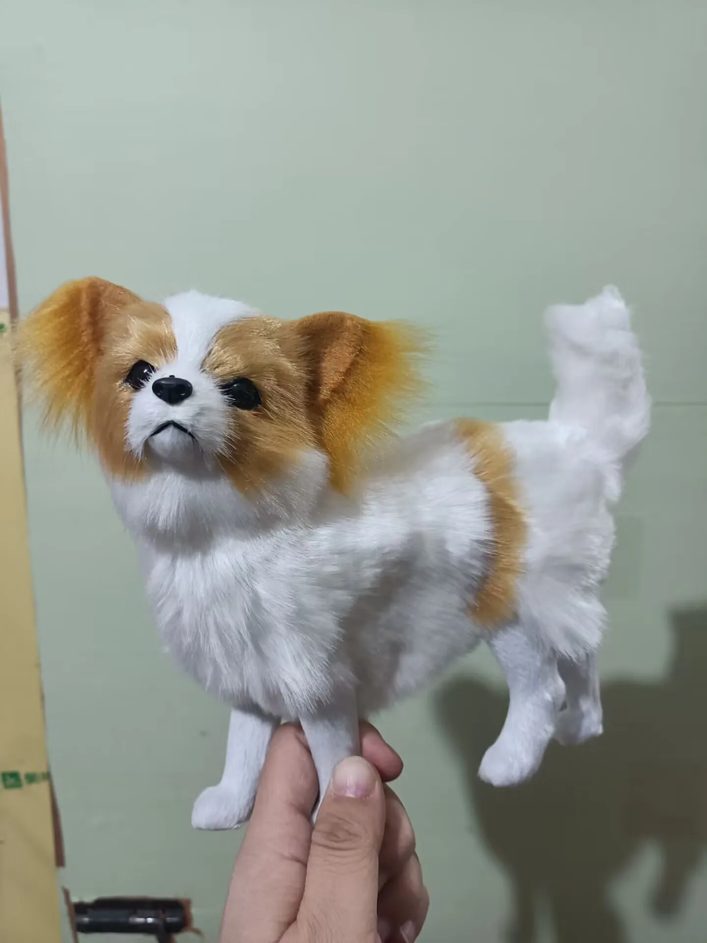cute simulation butterfly dog model plastic&furs Papillon dog gift about 22x19x10cm  xf2329