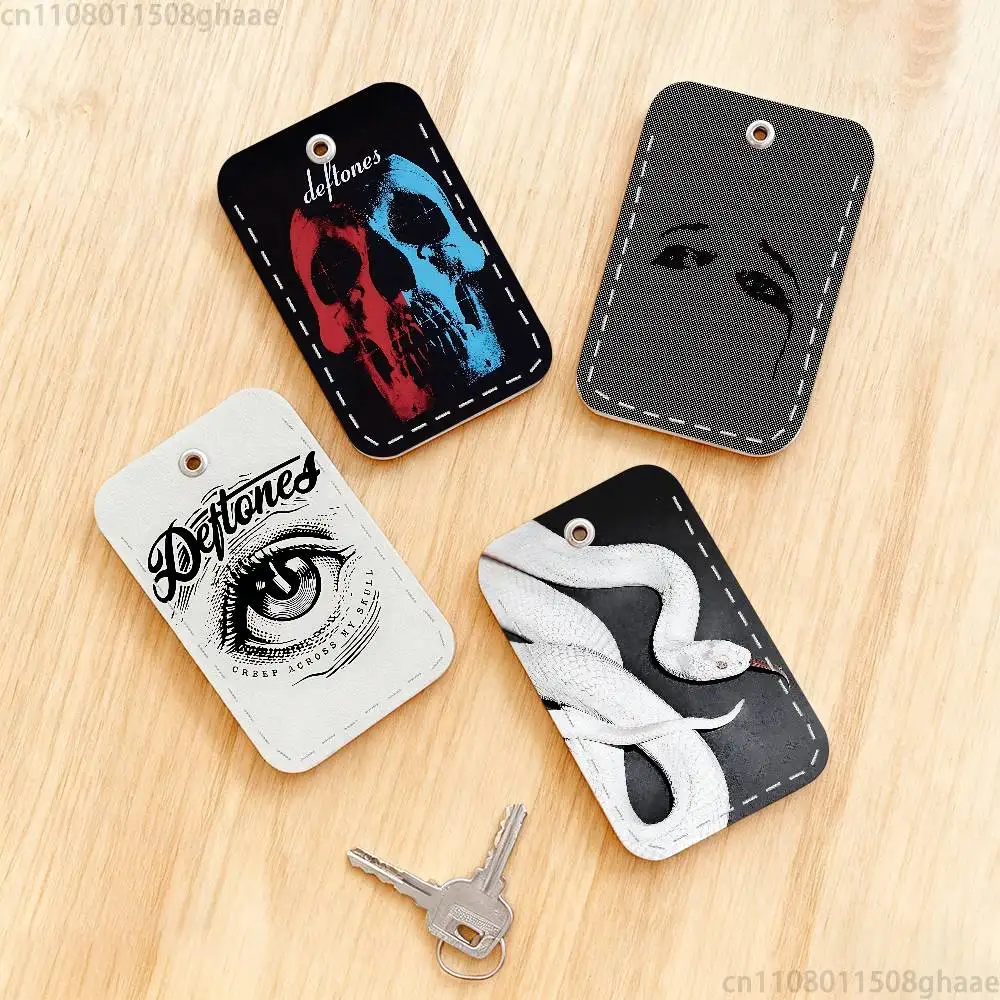 

White Pony Around The Fur Ohms Deftones Holder Keychain For Bank Business Work Card Holder Student Card Protective Case Bus Card