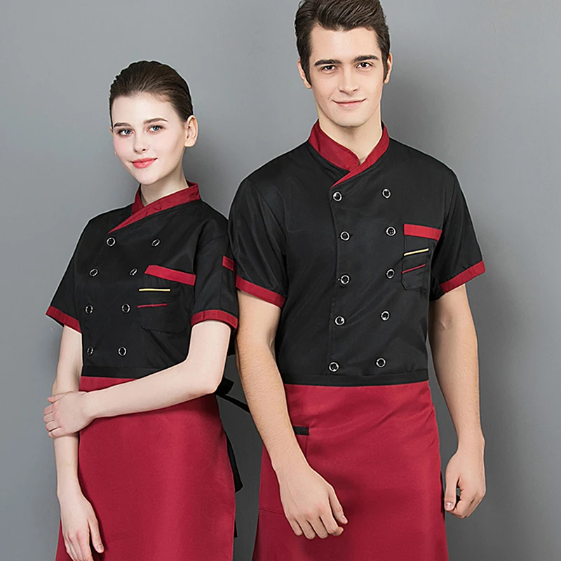 Chef uniforme homens cozinhar roupas Unisex restaurante cozinha camisa curto/longo mangas pastelaria jaqueta obras Top impressão logotipo design