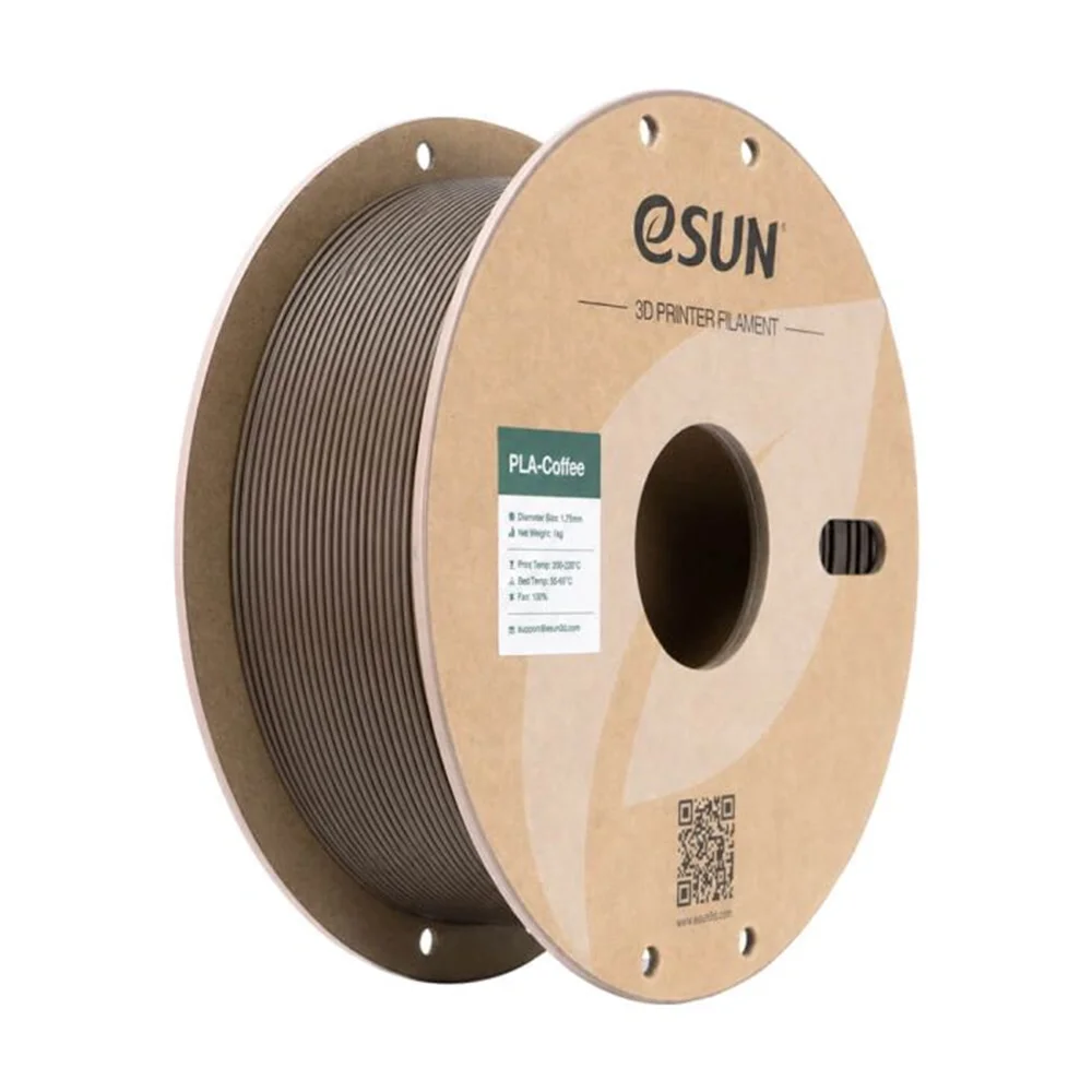 ESUN PLA-Coffee Filament 1KG 1.75mm Recycled Coffee Ground PLA Matte Texture 3D Printer Filament Eco-friendly Material