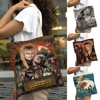 Classic Movie Labyrinth Lady Travel Tote Handbag Double Print Women Shopping Bag Reusable Foldable Big Capacity Shopper Bag