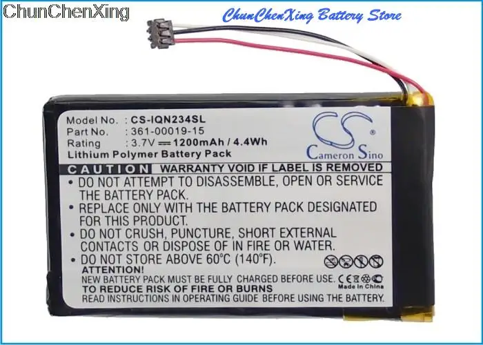 

Cameron Sino 1200mAh GPS, Navigator Battery 361-00019-15 for Garmin Nulink 2340, Nulink 2390