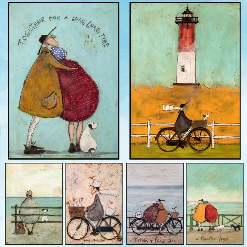 Vintage S-Sam toft Warm Painting Calligraphy Frameless Canvas Poster Wall Art interior Hallway Home Decoration Holiday Gifts