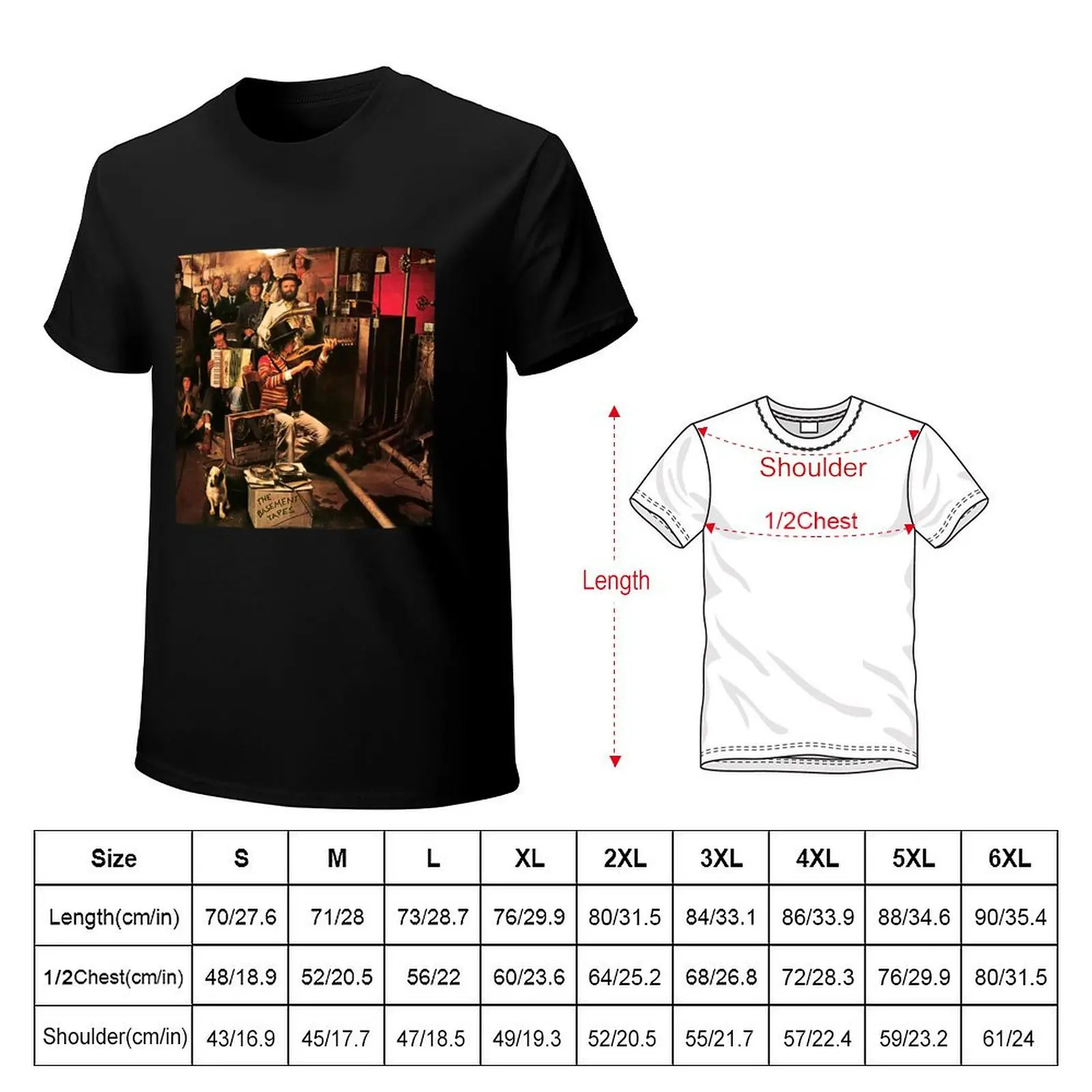 Bób D?lán The Basement Tapes Album Cover T-Shirt graphic shirts blacks oversizeds men graphic t shirts