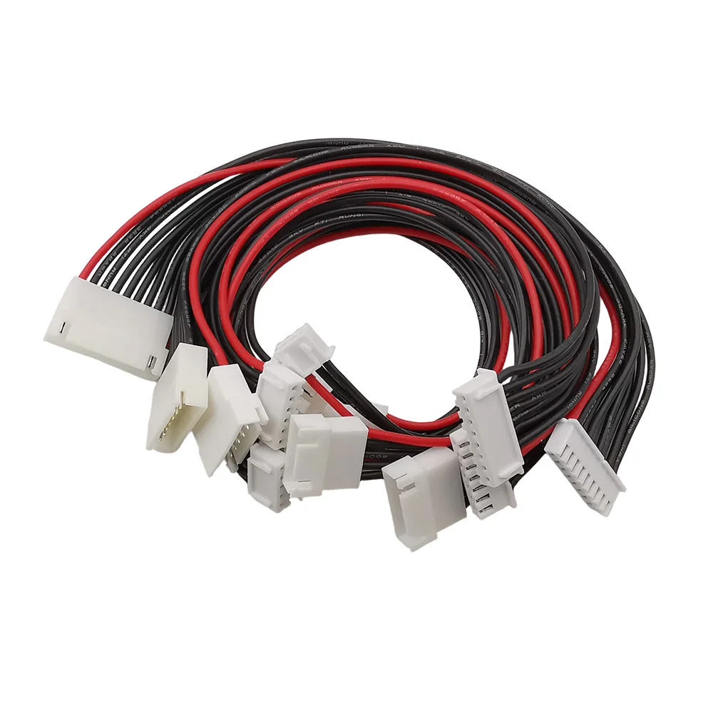JST-XH 1/2/3/4/5/6/7/8S Balance Plug Male to Female Jack Extension Lead LiPo Battery Balance Charging 22AWG Silicone Wire 20CM