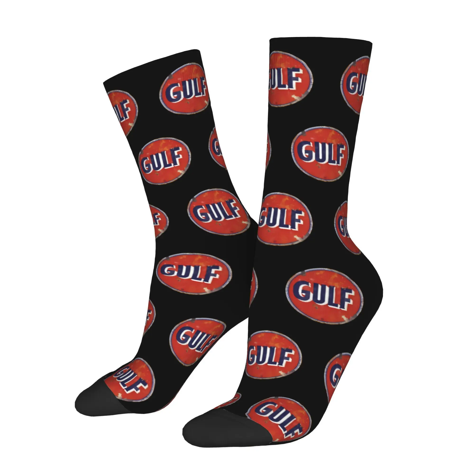

Funny Happy Sock for Men Oil Racing Blue Hip Hop Pattern Printed Crew Sock Seamless Gift
