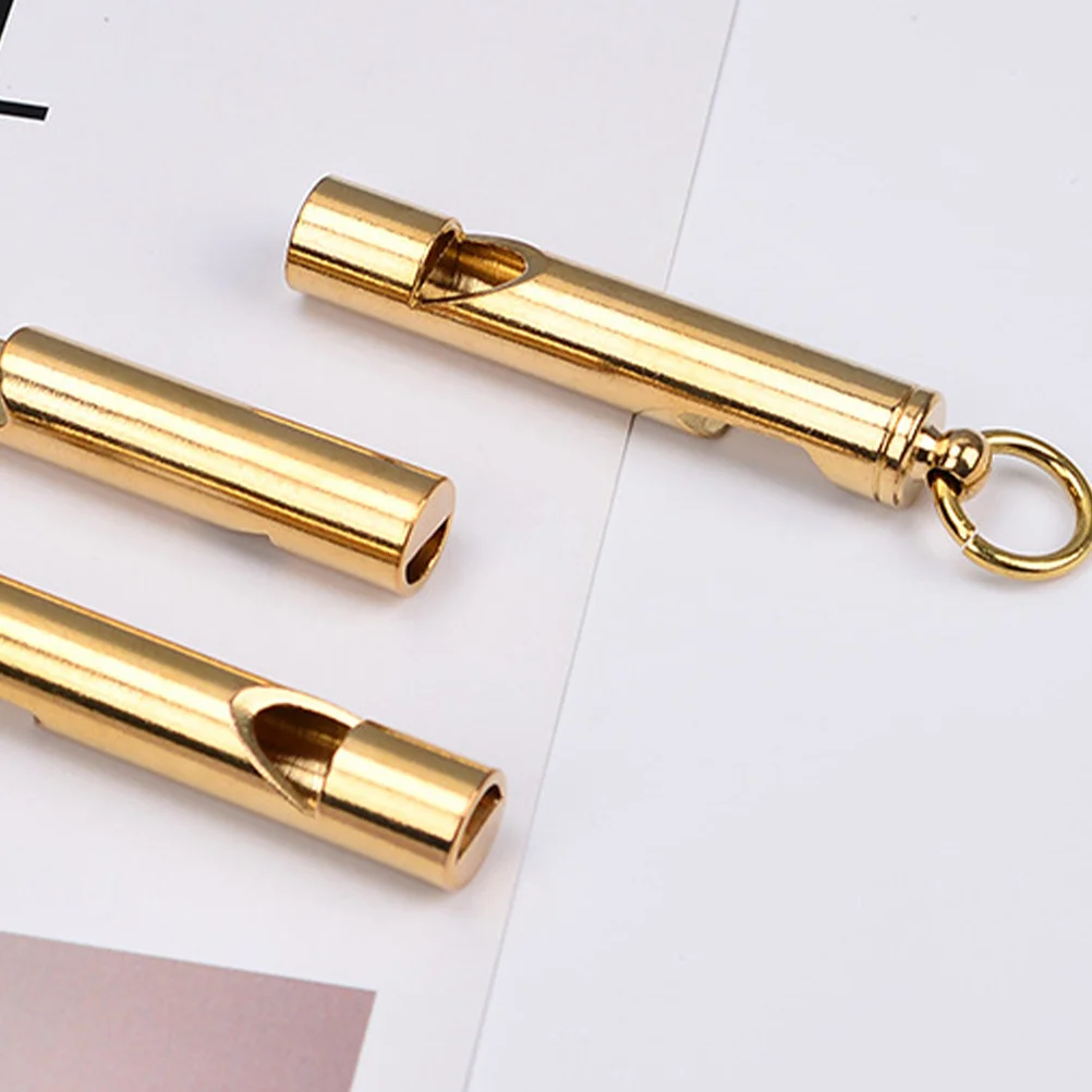 2Pcs Premium Copper Whistle Loud Emergency with Bottle Opener Golden Portable for Sports and Training