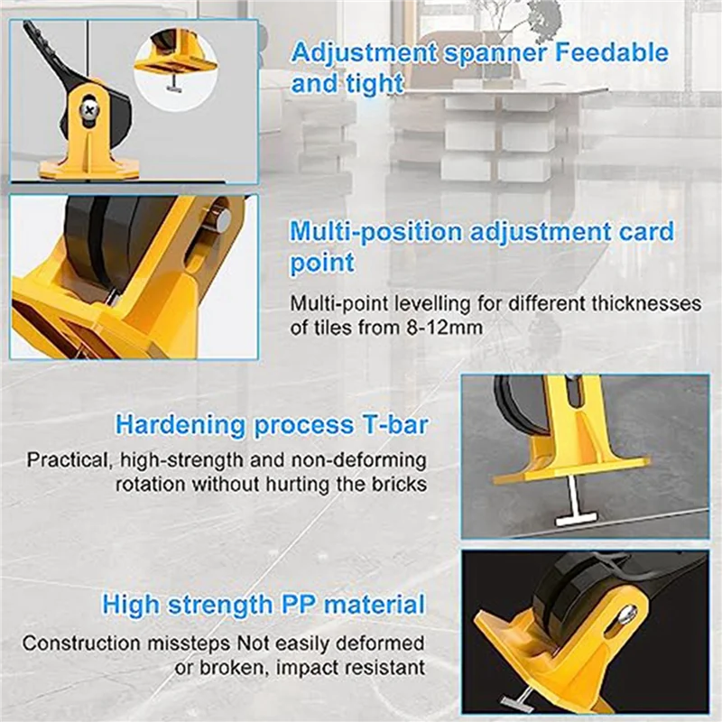 

100 PCS Tile Tools For Leveling Installation, Reusable Tile Leveling System, Floor Leveling Tools, Tile Leveling Clips-A73I