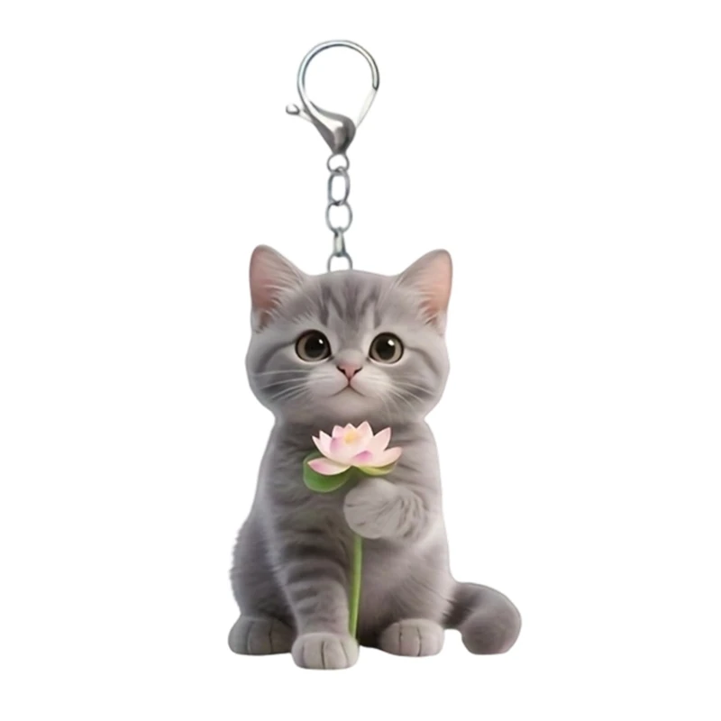 Cats Keychain Cats Keychains Judo Kittens Keyring 2D Flat AcrylicCharm Funny Keychain for Women Girl