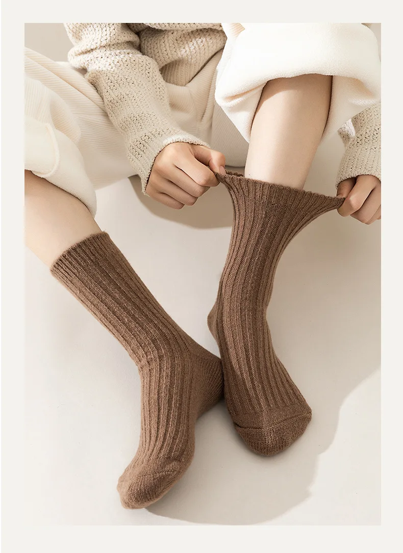 Wool Cashmere Thermal Long Sock for Women Homewear Sleeping Thicken Warm Crew Socks Women Socks Autumn Winter Calcetines Mujer