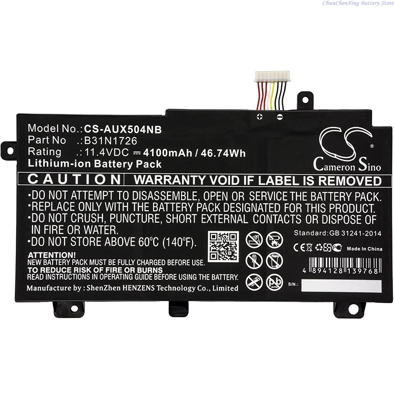100% nouveau 11.4V 4100mAh batterie d'ordinateur portable B31N1726 B31BN91 B31N1726 B31BN91 pour For Asus FX504 FX504G FX504GE FX80G FX505 FX80 FX80GE