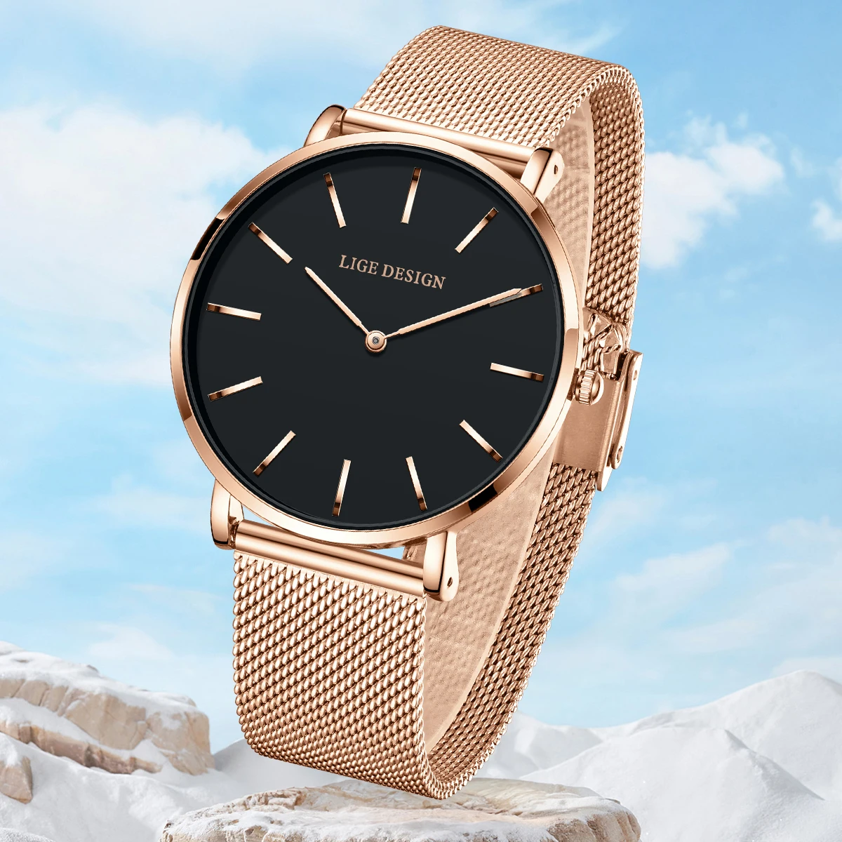 

LIGE новые женские деловые кварцевые часы, самые продаваемые женские часы для женщин, роскошные брендовые простые элегантные водонепроницаемые часы, дропшиппинг