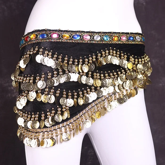 Belly Dance Belt Costume Sequins Tassel Belly Dance Hip Scarf For Women Belly Dancing Belts Indain Colors Belt Stage Costume