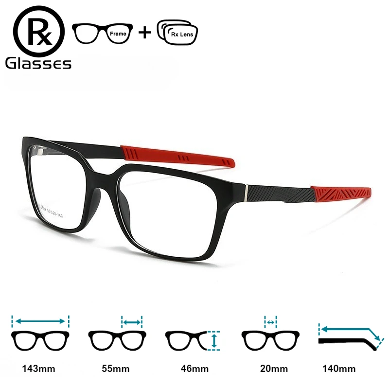 نظارات RX نظارات طبية مخصصة إطار مربع رياضي فوتوكروميك عدسات رمادية بنية لقصر النظر للرجال والنساء #1