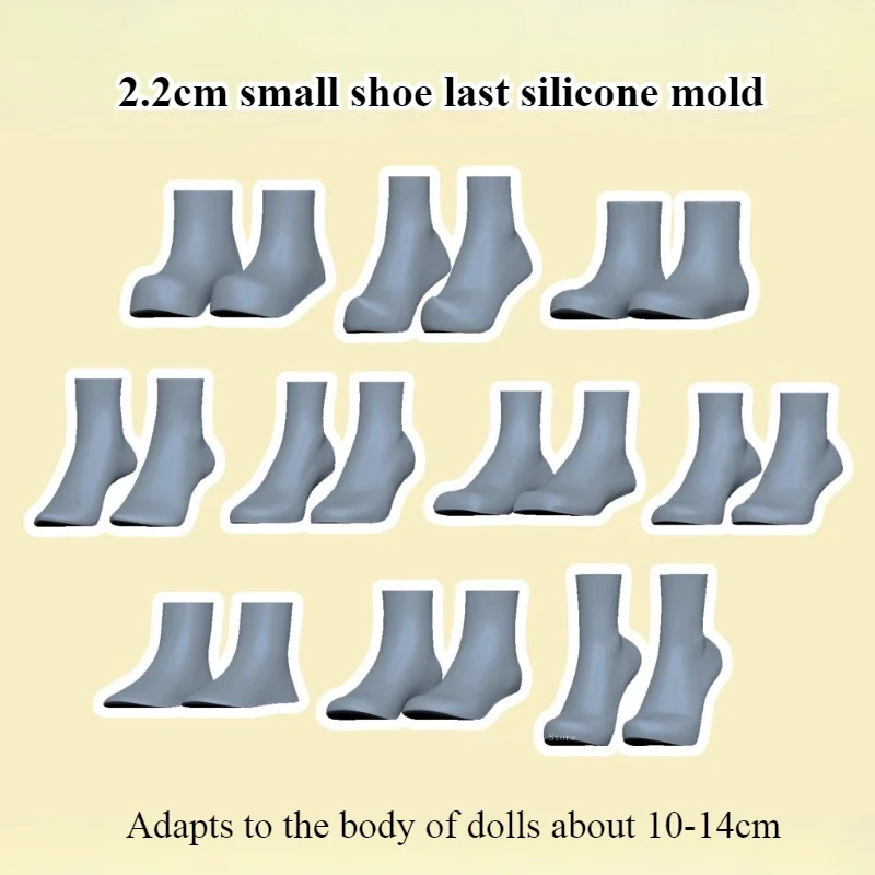 2.2cm Proportional Shoe Last Silicone Mold Foot Mold Shoe Shape Ultra-light Clay OB11 Doll Accessories Polymer Clay Tool