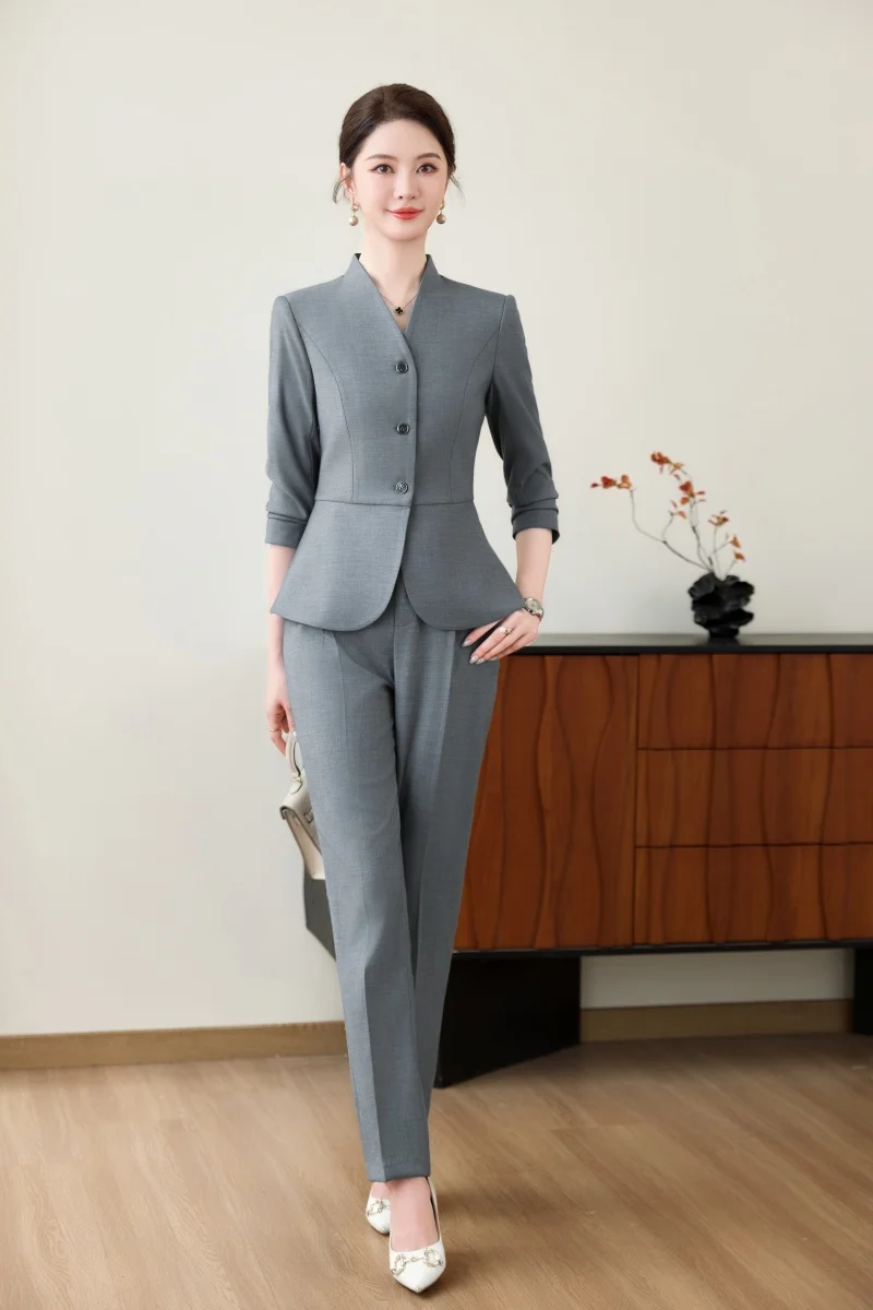 Alyssa Fashionable Business Women's Clothing High-Quality Pants Suit Set Elegant Slim Fit Comfortable Autumn Winter New Arrival