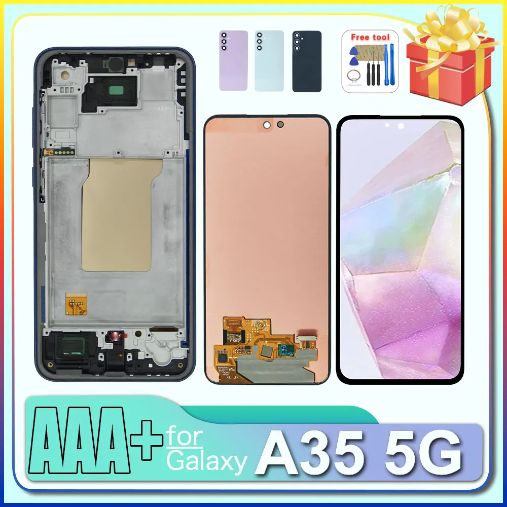 New LCD For Samsung Galaxy A35 5G HD display, suitable for A35 5G A356 A55 5G A556 touch screen digital converter component