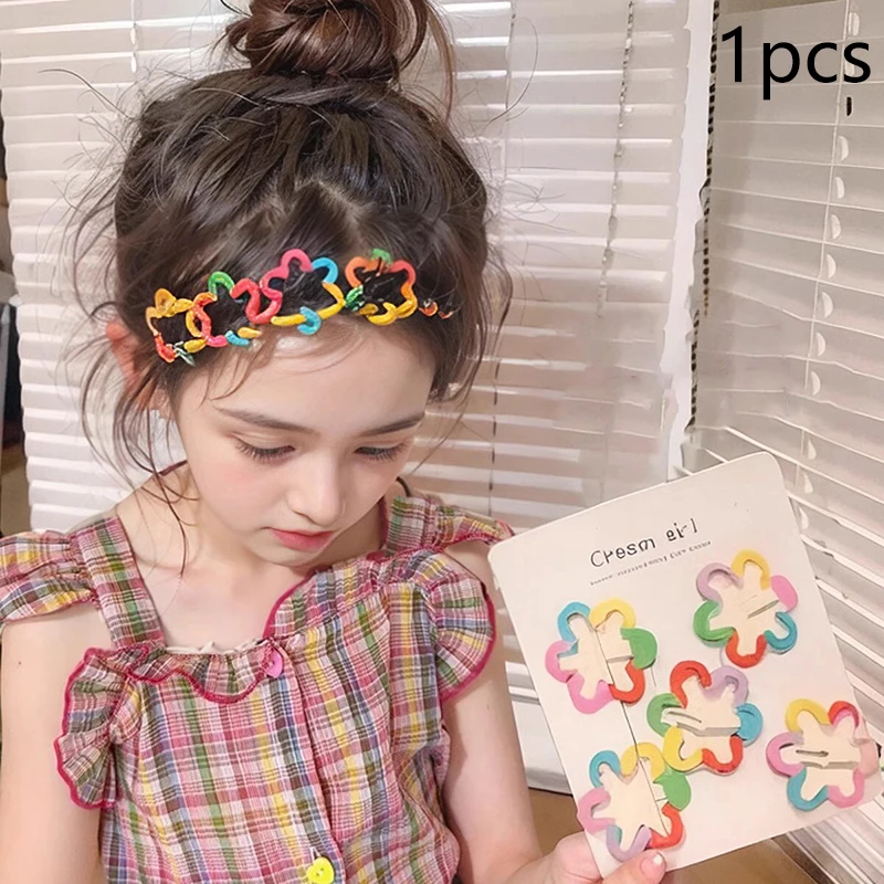 

Candy Colored Flower Hair Clip BB Clip Forehead Bangs Clip Children Shattered Hair Sorting Dopamine Headwear Girl Hair Decore