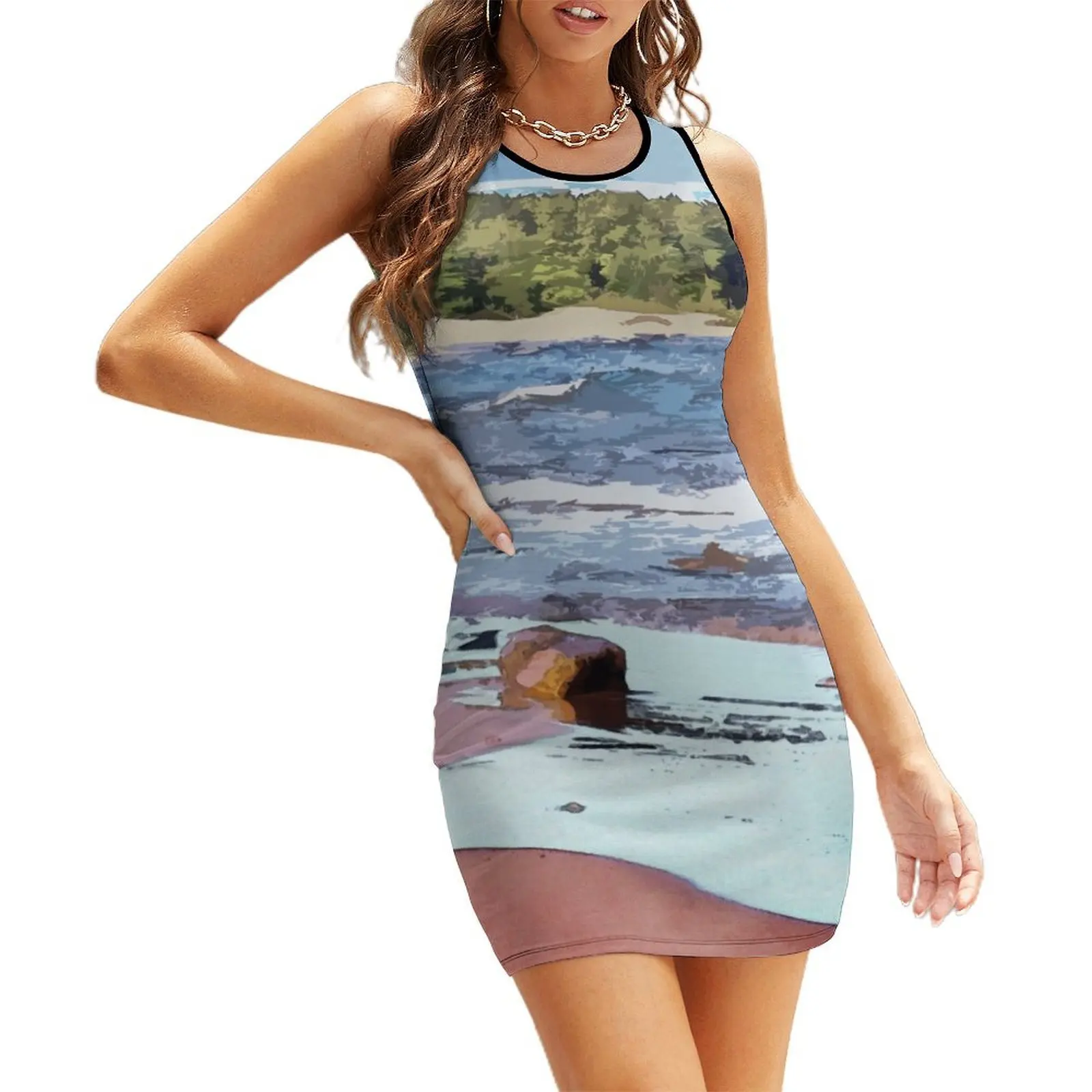 

Lake Superior Bay Sleeveless Sundress Dress for girls cocktail dresses clothes for woman