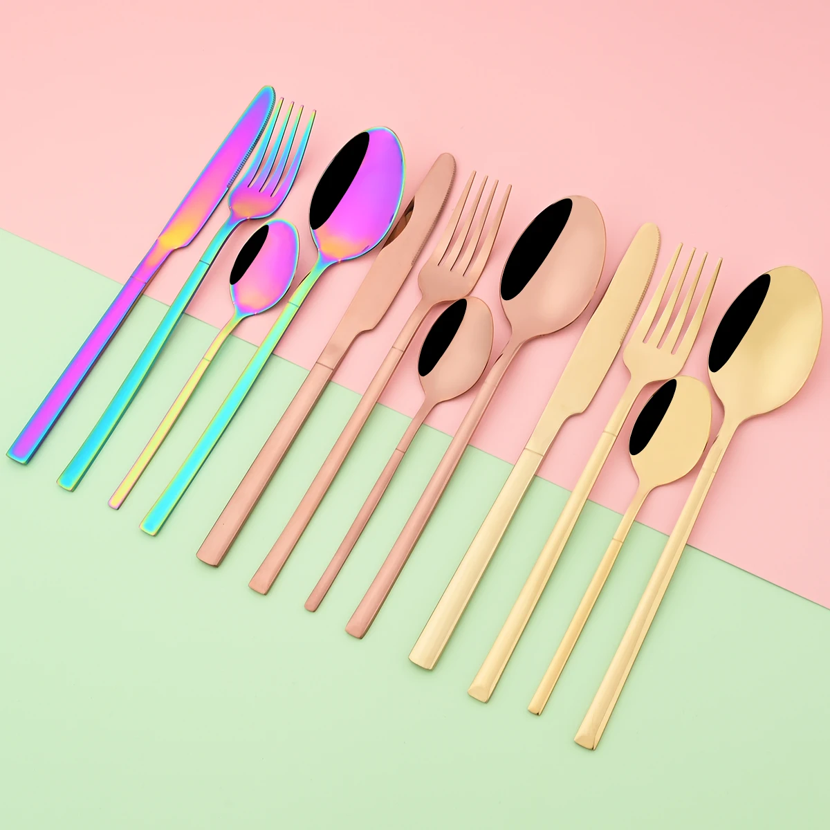 4 stücke Gold Western Geschirr Set Edelstahl Besteck Gabel Messer Kaffee Löffel Geschirr Set Küche Besteck Schwarz Besteck