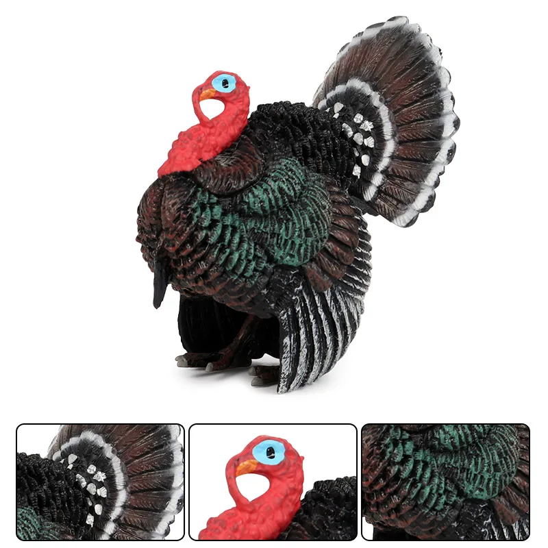 Oenux Farm Poultry Animals Lovely Chook Hen Chicken Turkey Cock Action Figure Model Figurines Miniature Educational PVC Kids Toy