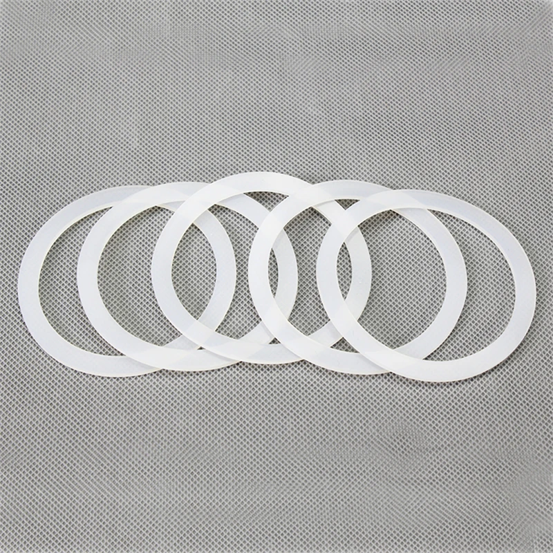 Custom Precise Silicon Washer Rubber Gasket Fastener Sealing Spacer Cushion Pad ID 16 - 98mm 0.5 - 5mm Thick Translucent White