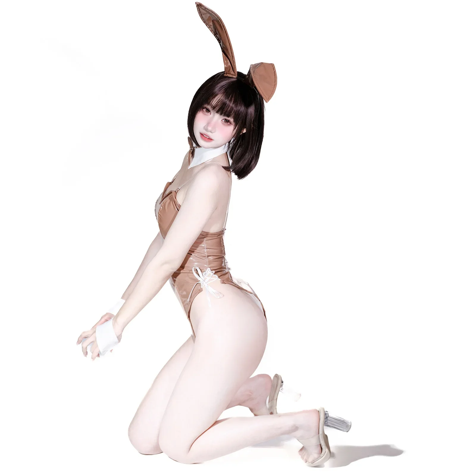 

Sexy Cute Transparent Bunny Cosplay Bunny Girl Costumes Lovely Blue Jumpsuit Women Halloween Costume Rabbit Ears Bunny Suit