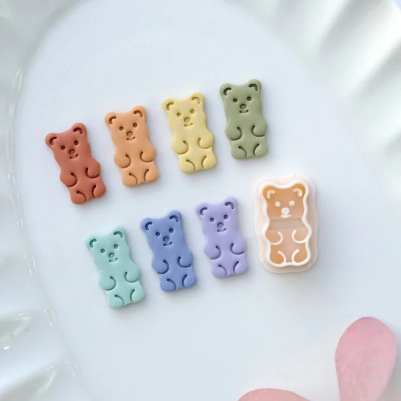 Gummy Animal Bear Shape Homemade Soft Pottery Mold Design Cartoon DIY Cute Bear Ear Jewelry Production Materials Tools