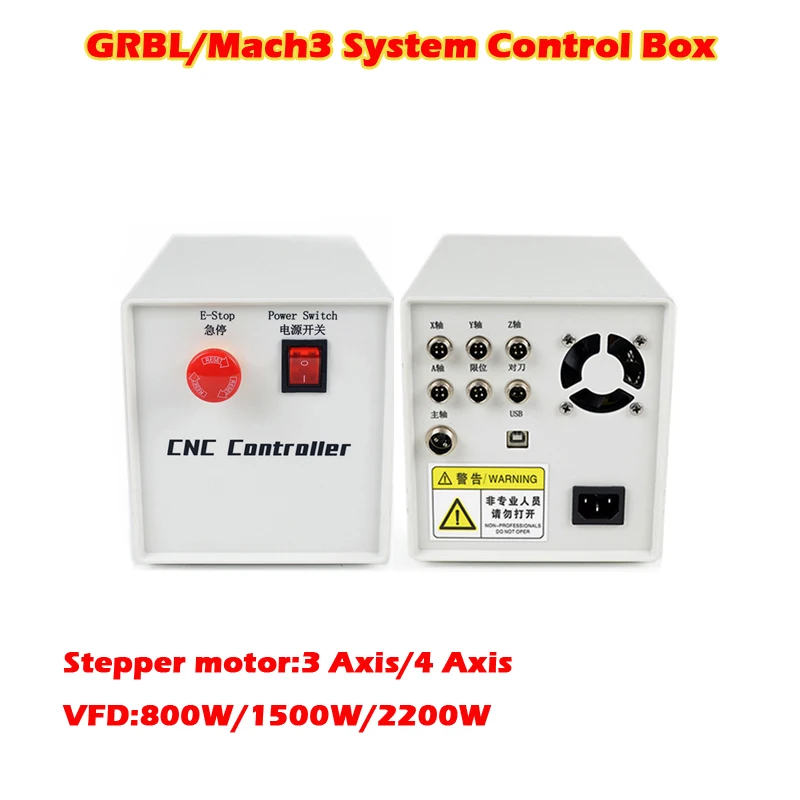 800W/1500W/2200W CNC Control Box 4 Axis Mach3 3axis GRBL System Controller Use for CNC Router DIY Laser Machine Upgrade