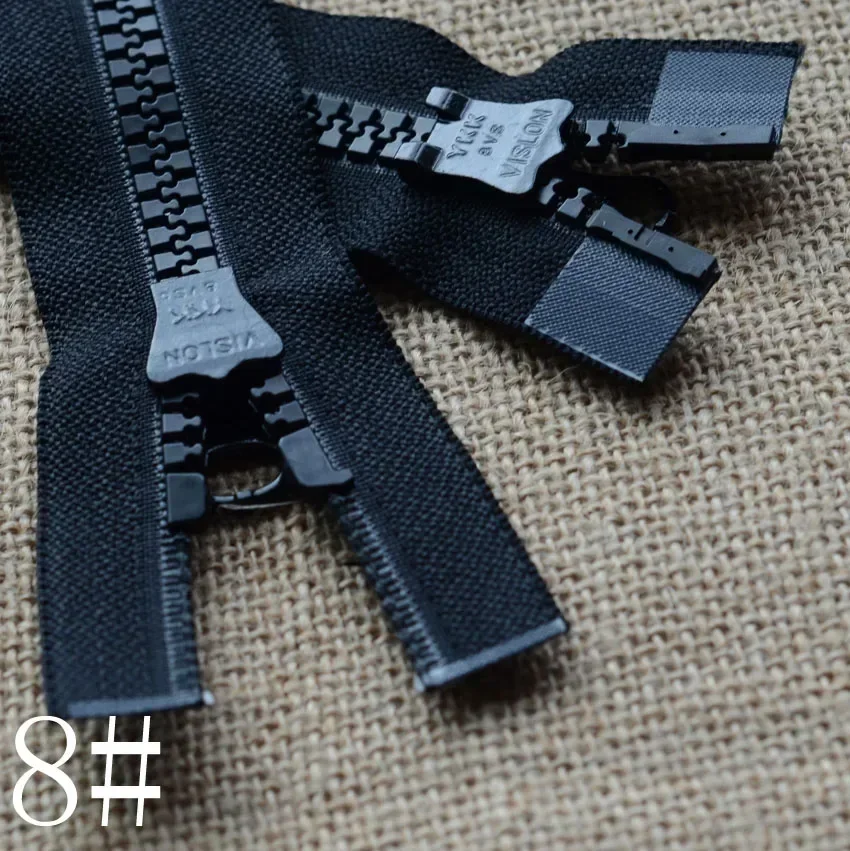 2 Pieces YKK Resin Zipper No. 8 Resin Double Open Black 70-120cm for Sewing Ools and Accessoires Zip Cierres Para Costura
