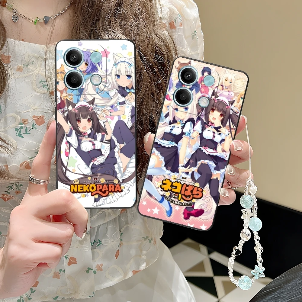 Nekopara Color Painting Mobile Cell Phone Case for Xiaomi POCO M6 M5 M4 M3 X6 X5 X4 X3 F6 F5 F4 F3 F2 C40 Pro GT 5G Black Cover