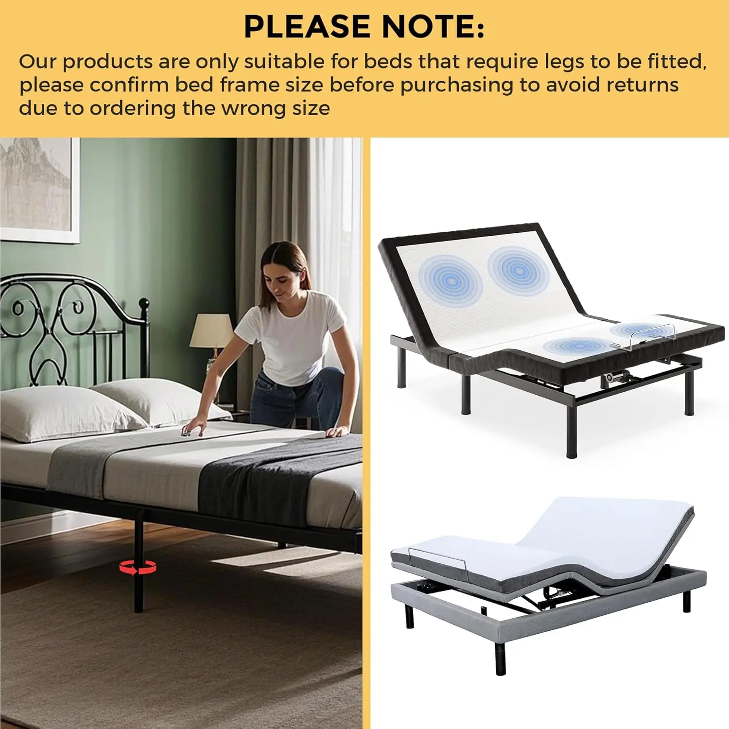 

Universal Headboard Braets For Adjustable Bed Base, Headboard Braets For Twin/King/Queen/Full Size Bed Frame, Easy To Customize