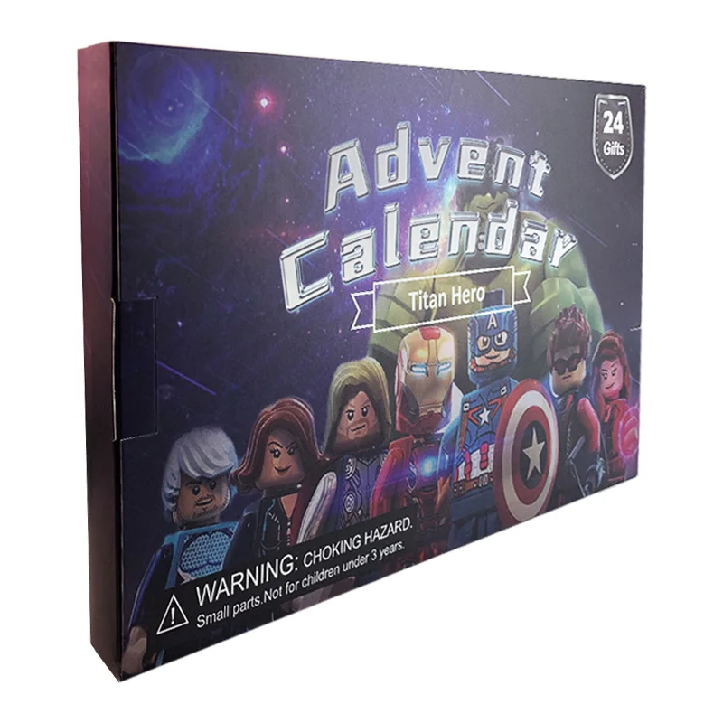 24 Uds figura de Disney mini caja de calendario de Adviento de Marvel figuras de Anime de Los Vengadores Spider Iron Man Hulk juguete niños regalo de Navidad 2025