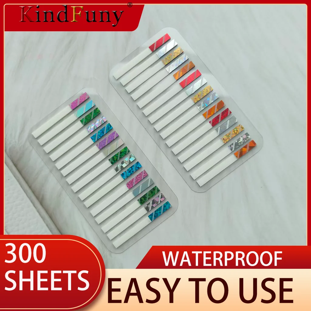 

300 sheets Laser Gem Transparent Sticky Notes Self-Adhesive BookMarkers Annotation Reading Book Clear Tab Student Stationery