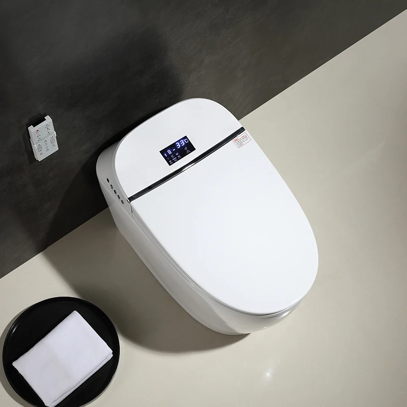 Zxhk banheiro cerâmica uma peça closestool inteligente vaso sanitário montado no chão bidé elétrico cerâmica tampa automática vaso sanitário inteligente bo