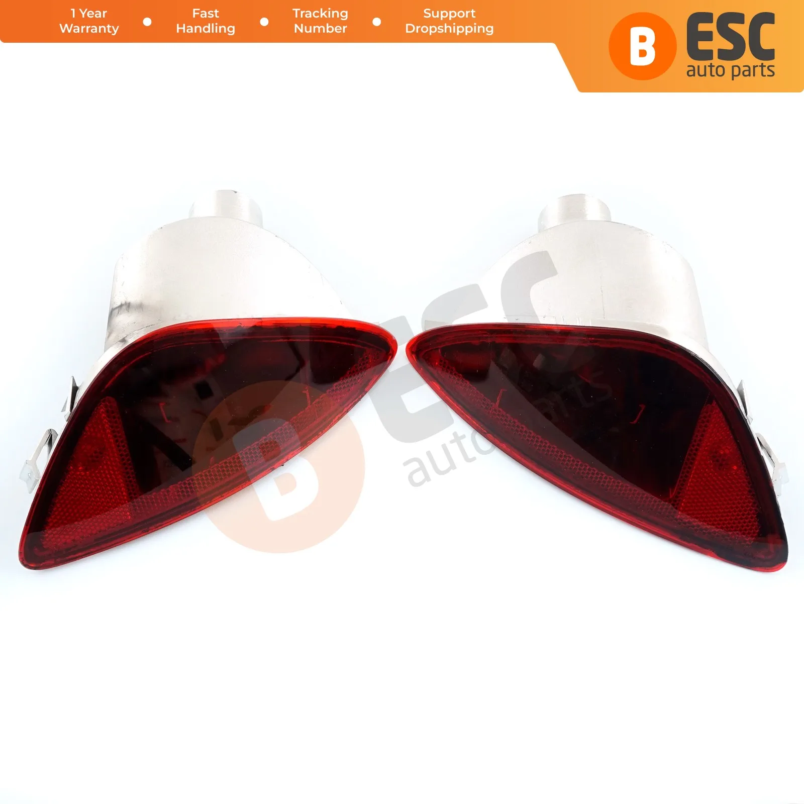 

ESP988 Rear Bumper Tail Fog End Light Lamp Lens Reflector 8200776055, 8200776054 for Renault Clio MK3 Made in Turkey