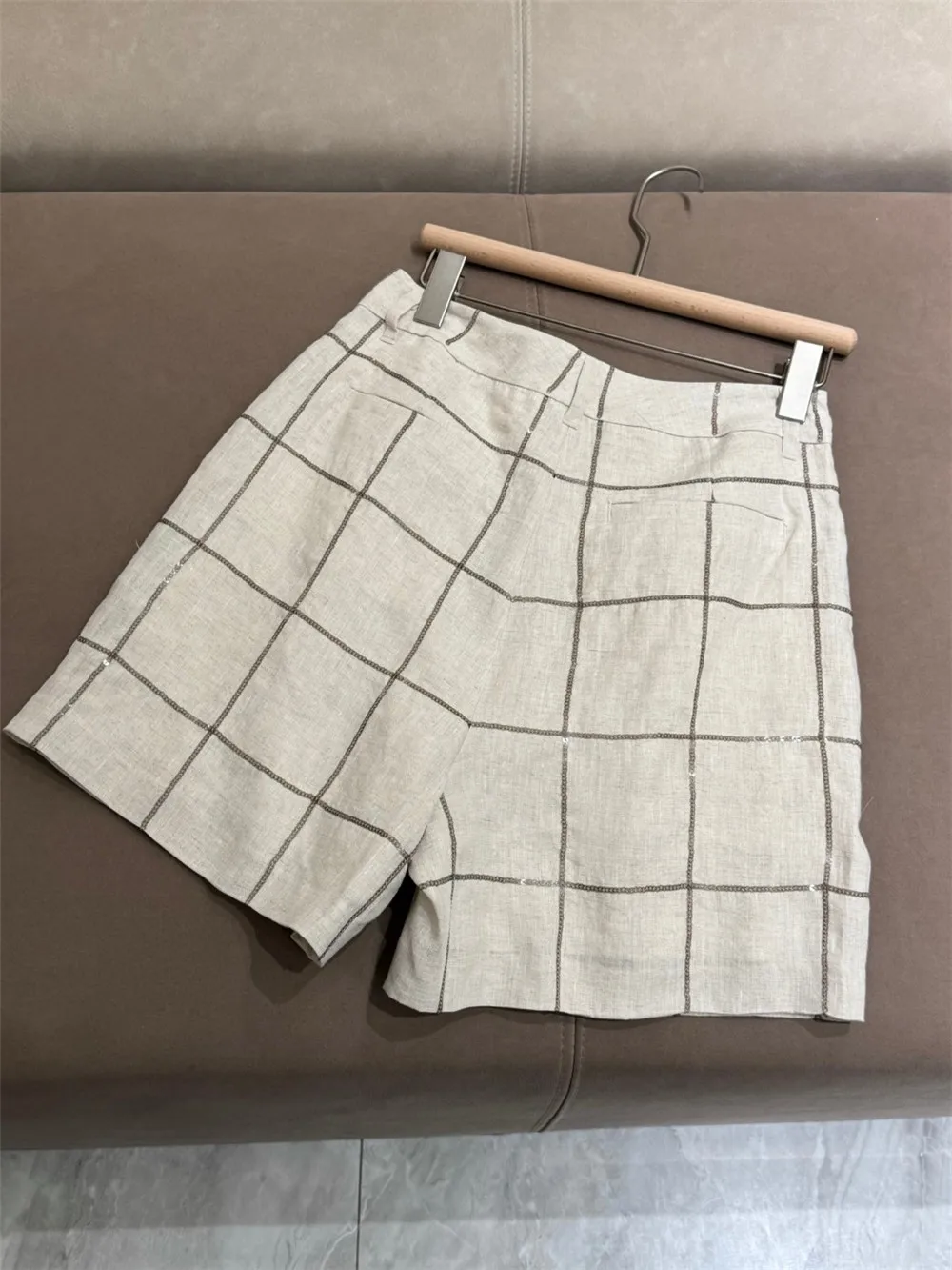 여름 신작 여성 리넨 반팔 셔츠 + 반바지 패션 다목적 상쾌한 캐주얼 투피스 세트