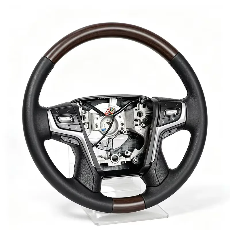 Wood Grain Leather Multifunctional Steering Wheel Mod Kit for Complete Steering Wheel Assembly